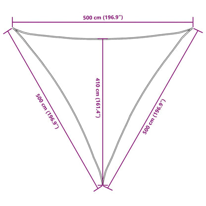 Parasole a Vela in Tessuto Oxford Triangolare 5x5x5 m Marrone