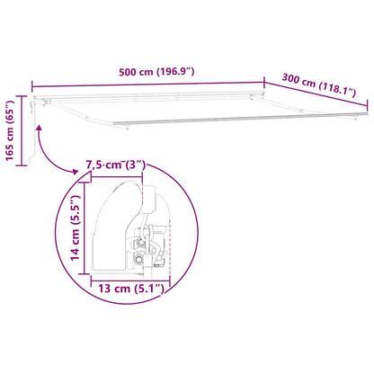 Struttura della tenda Bianco 500 × 300 cm Alluminio | homemem39