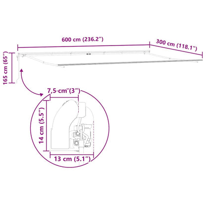 Tenda da Sole Bianco 6 x 3 m Metallo - homemem39