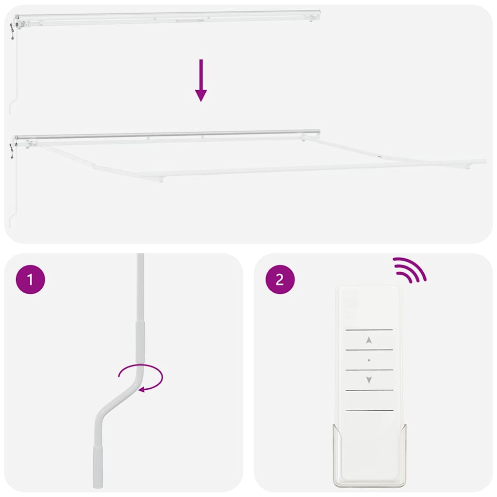 Tenda da Sole Bianco 5 × 3,5 m Metallo - homemem39