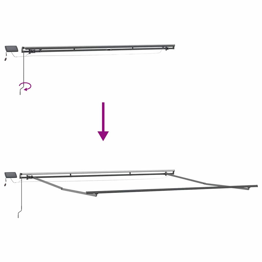 Struttura della tenda Antracite 500 × 350 cm Alluminio