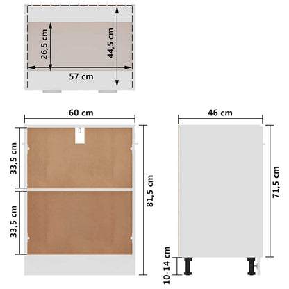Armadio Inferiore “Lyon” Bianco 60x46x81,5 cm | homemem39