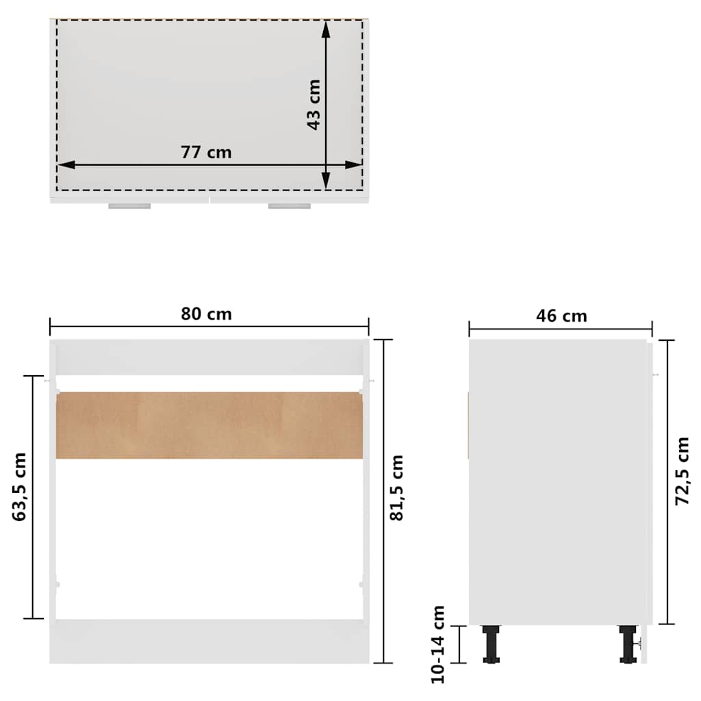 Mobile Sottolavello “Lyon” Bianco 80x46x81,5 cm | homemem39