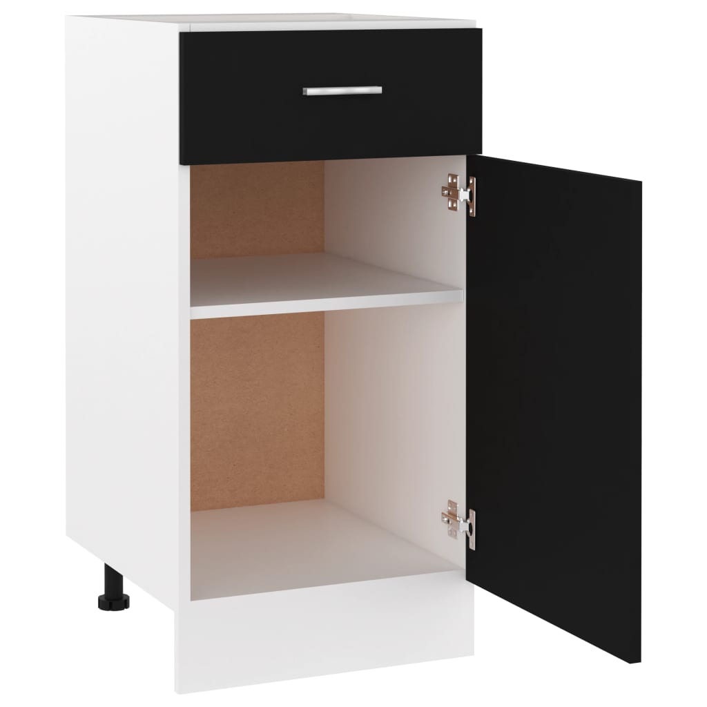 Armadio Inferiore Cassetto “Lyon” Nero 40x46x81,5cm | homemem39