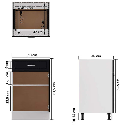 Armadio con Cassetto “Lyon” Nero 50x46x81,5 cm