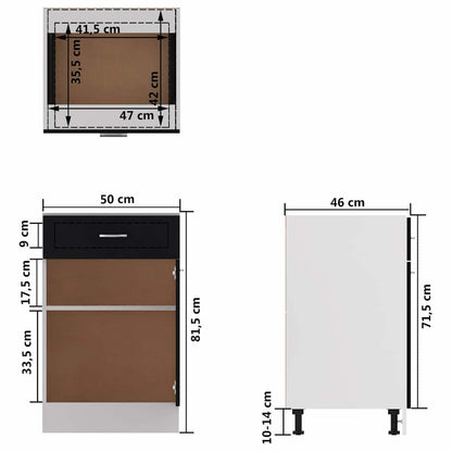 Armadio con Cassetto “Lyon” Nero 50x46x81,5 cm
