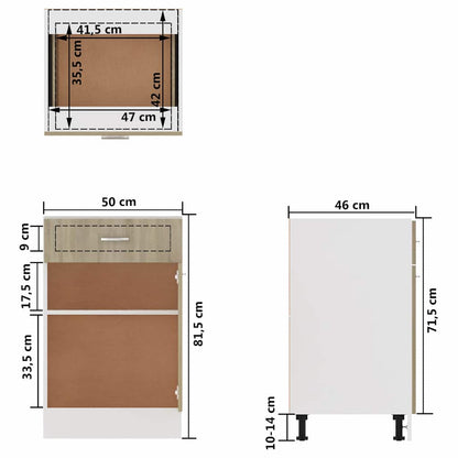 Armadio Inferiore Cassetto “Lyon” Rovere Sonoma 50x46x81,5