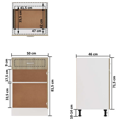 Armadio Inferiore Cassetto “Lyon” Rovere Sonoma 50x46x81,5