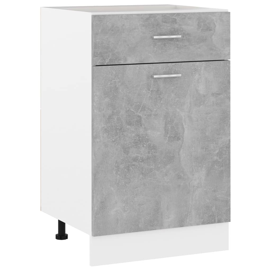 Armadio Inferiore Cassetto “Lyon” Grigio Cemento 50x46x81,5