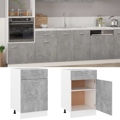 Armadio Inferiore Cassetto “Lyon” Grigio Cemento 50x46x81,5