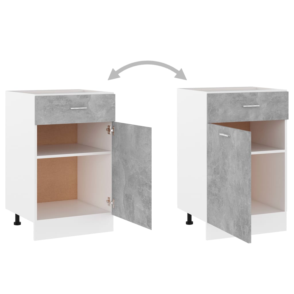 Armadio Inferiore Cassetto “Lyon” Grigio Cemento 50x46x81,5 | homemem39
