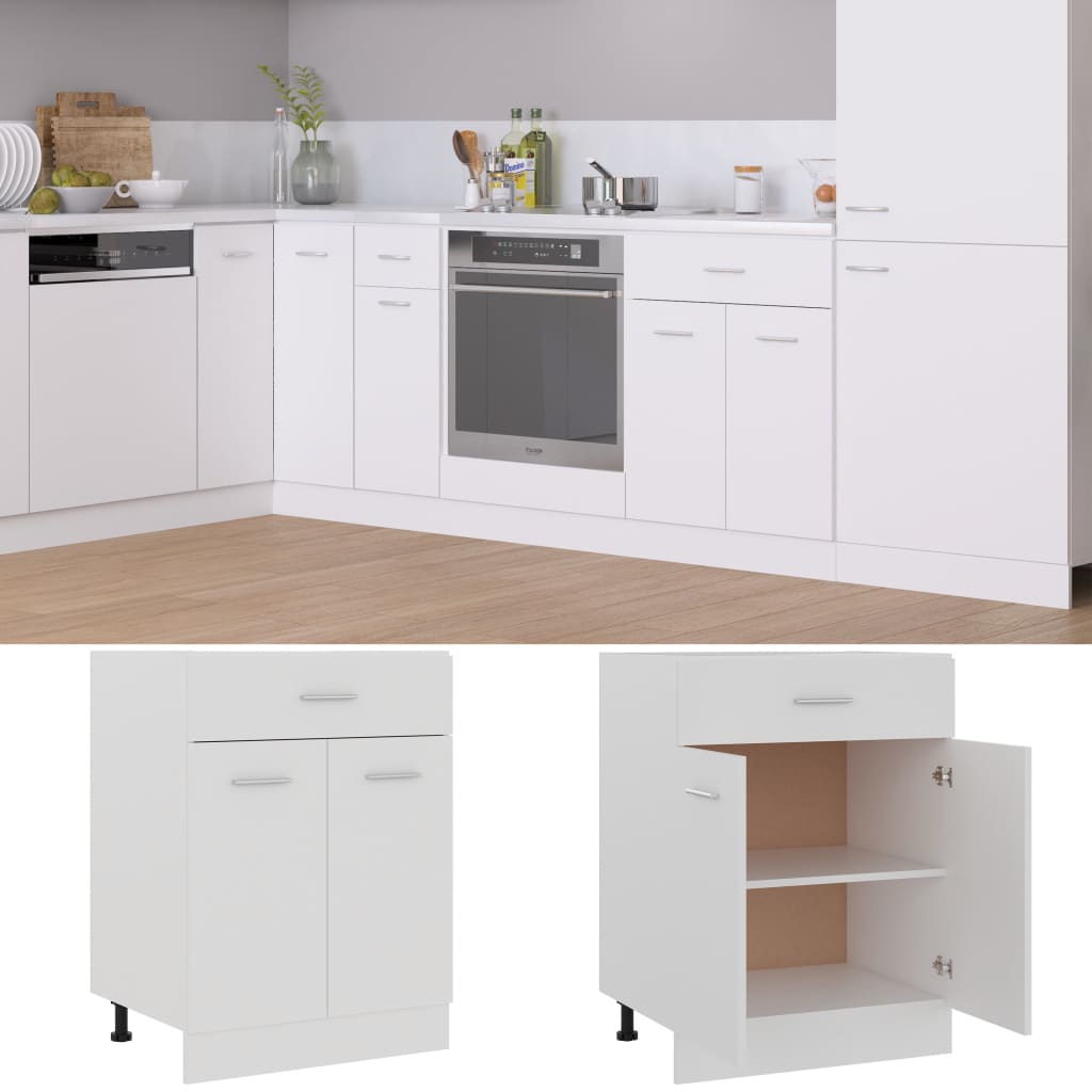 Armadio Inferiore con Cassetto “Lyon” Bianco 60x46x81,5 cm