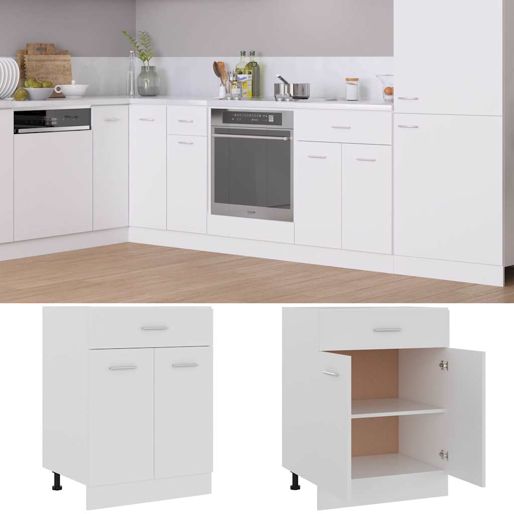 Armadio Inferiore con Cassetto “Lyon” Bianco 60x46x81,5 cm