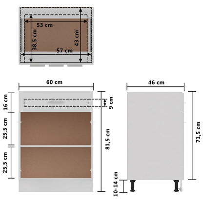 Armadio Inferiore con Cassetto “Lyon” Bianco 60x46x81,5 cm