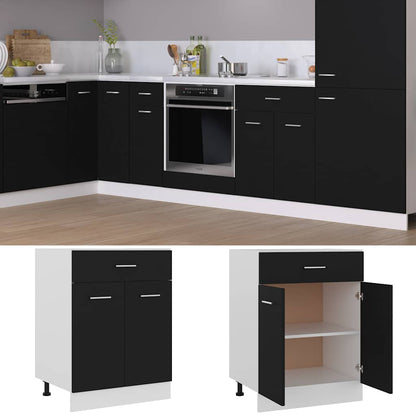 Armadio Inferiore con Cassetto “Lyon” Nero 60x46x81,5 cm