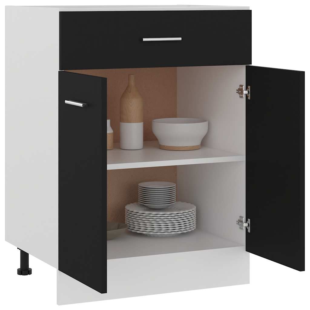 Armadio Inferiore con Cassetto “Lyon” Nero 60x46x81,5 cm