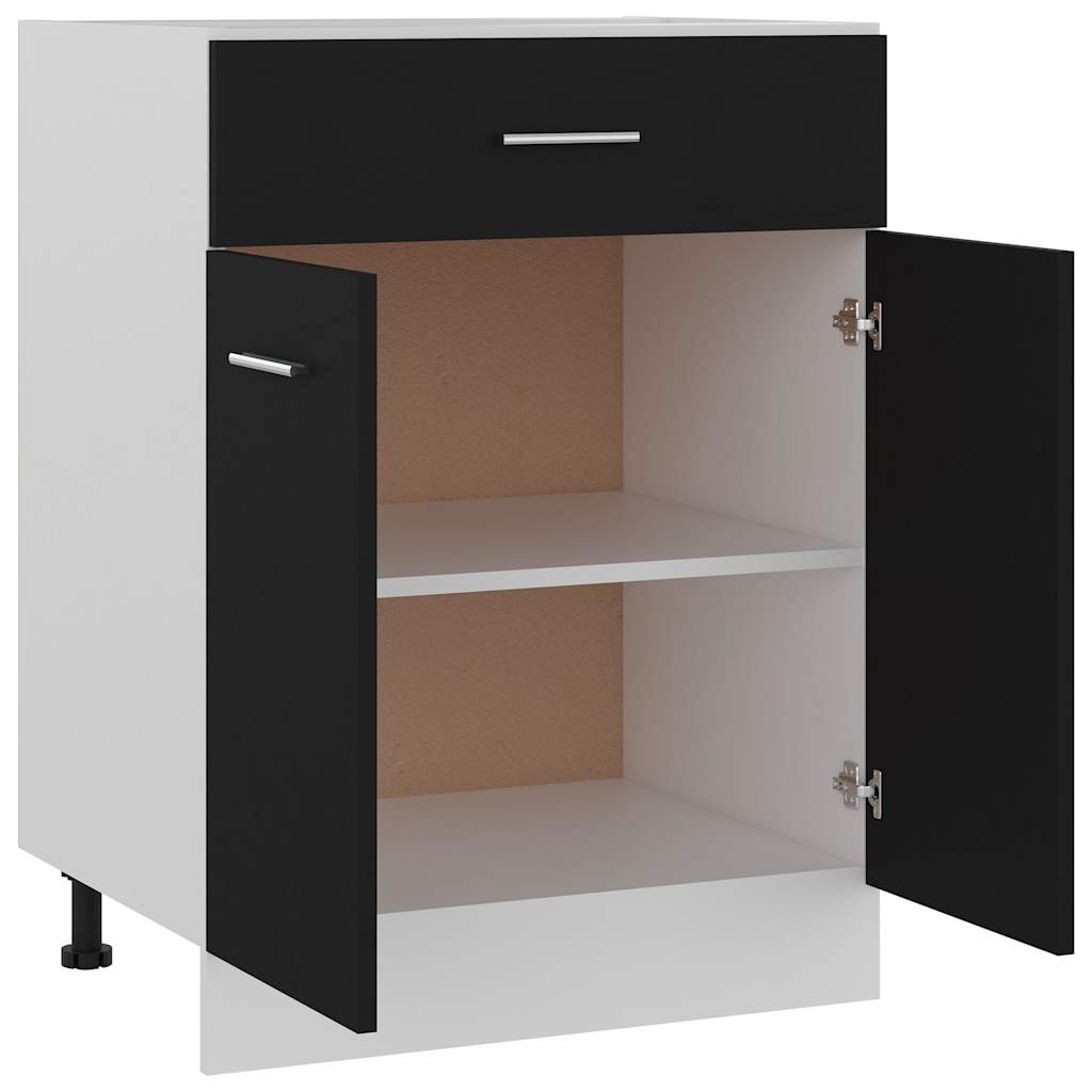Armadio Inferiore con Cassetto “Lyon” Nero 60x46x81,5 cm