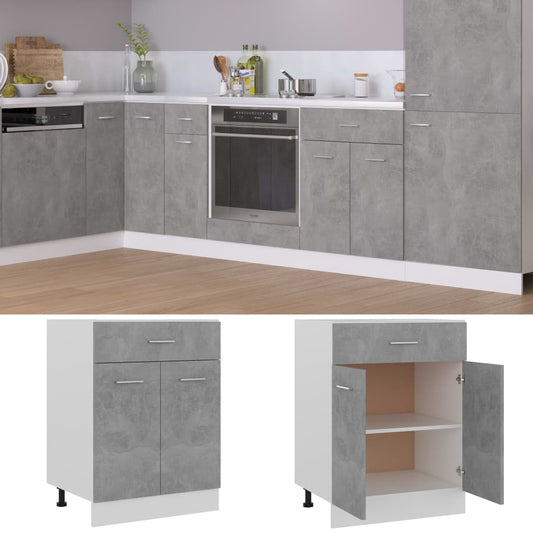 Armadio Inferiore Cassetto Grigio Cemento 60x46x81,5Multistrato | homemem39