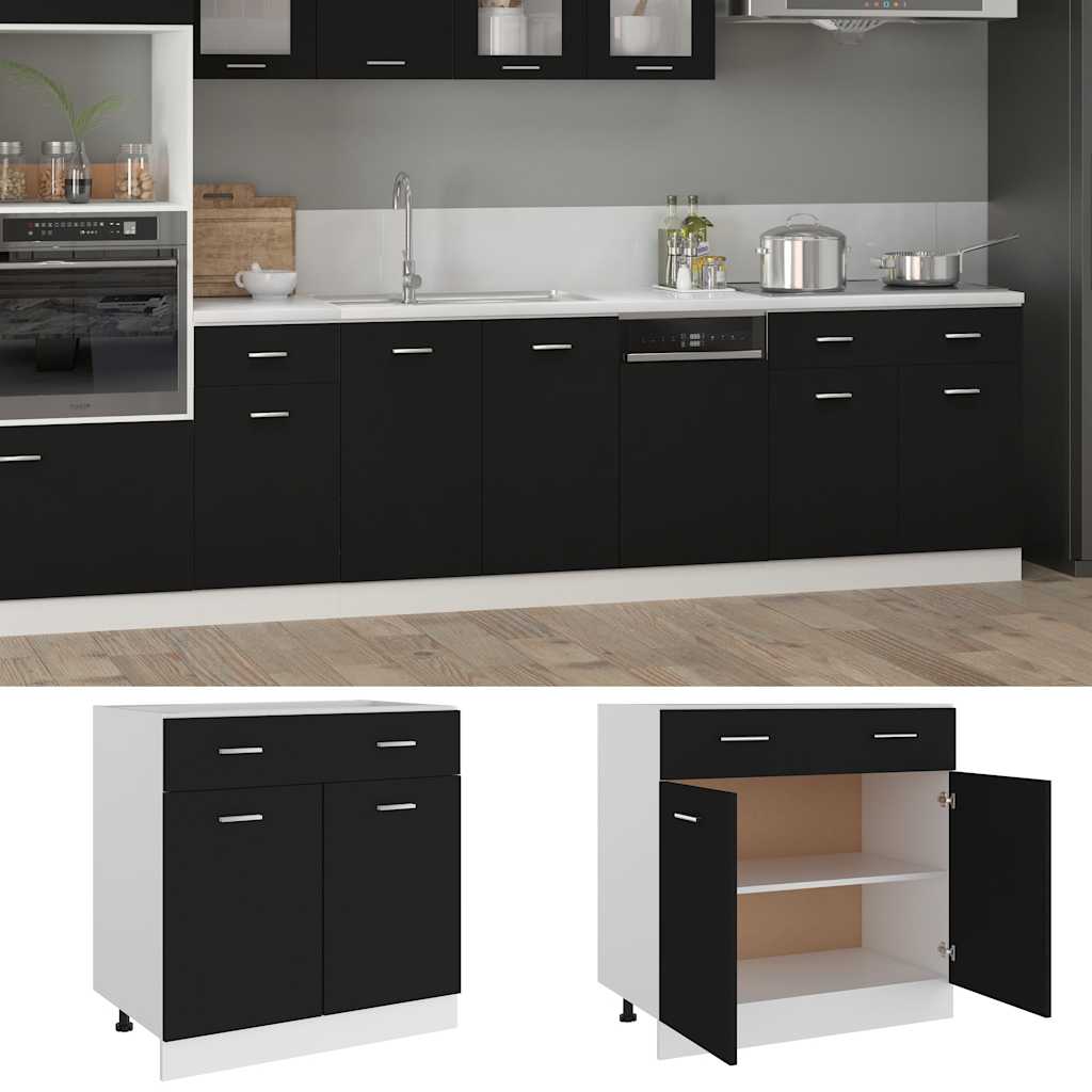 Mobile Inferiore Cassetto “Lyon” Nero 80x46x81,5 cm