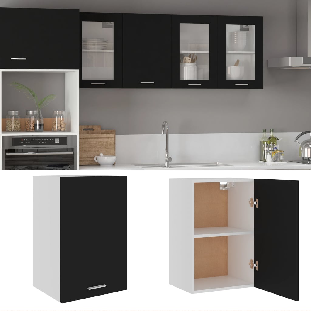 Mobile Pensile “Lyon” Nero 39,5x31x60 cm in Legno Multistrato