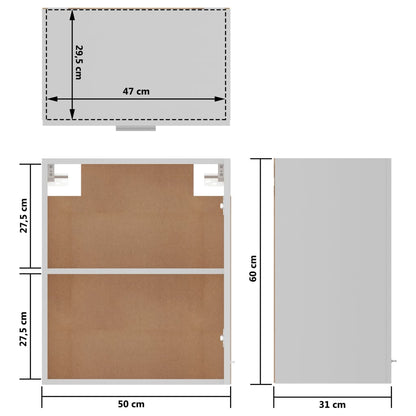 Mobile Pensile Bianco 50x31x60 cm in Legno Multistrato