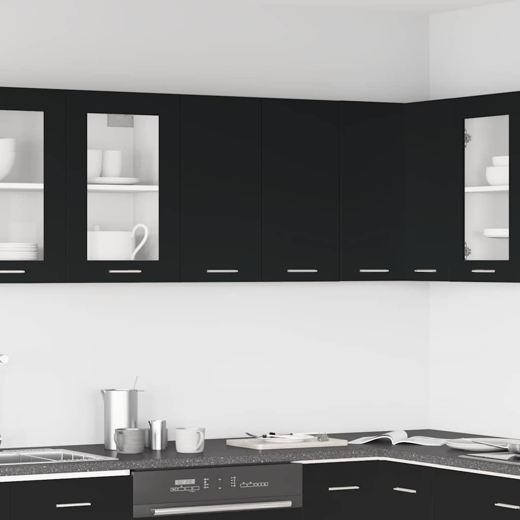 Mobile Pensile “Lyon” Nero 60x31x60 cm in Legno Multistrato - homemem39