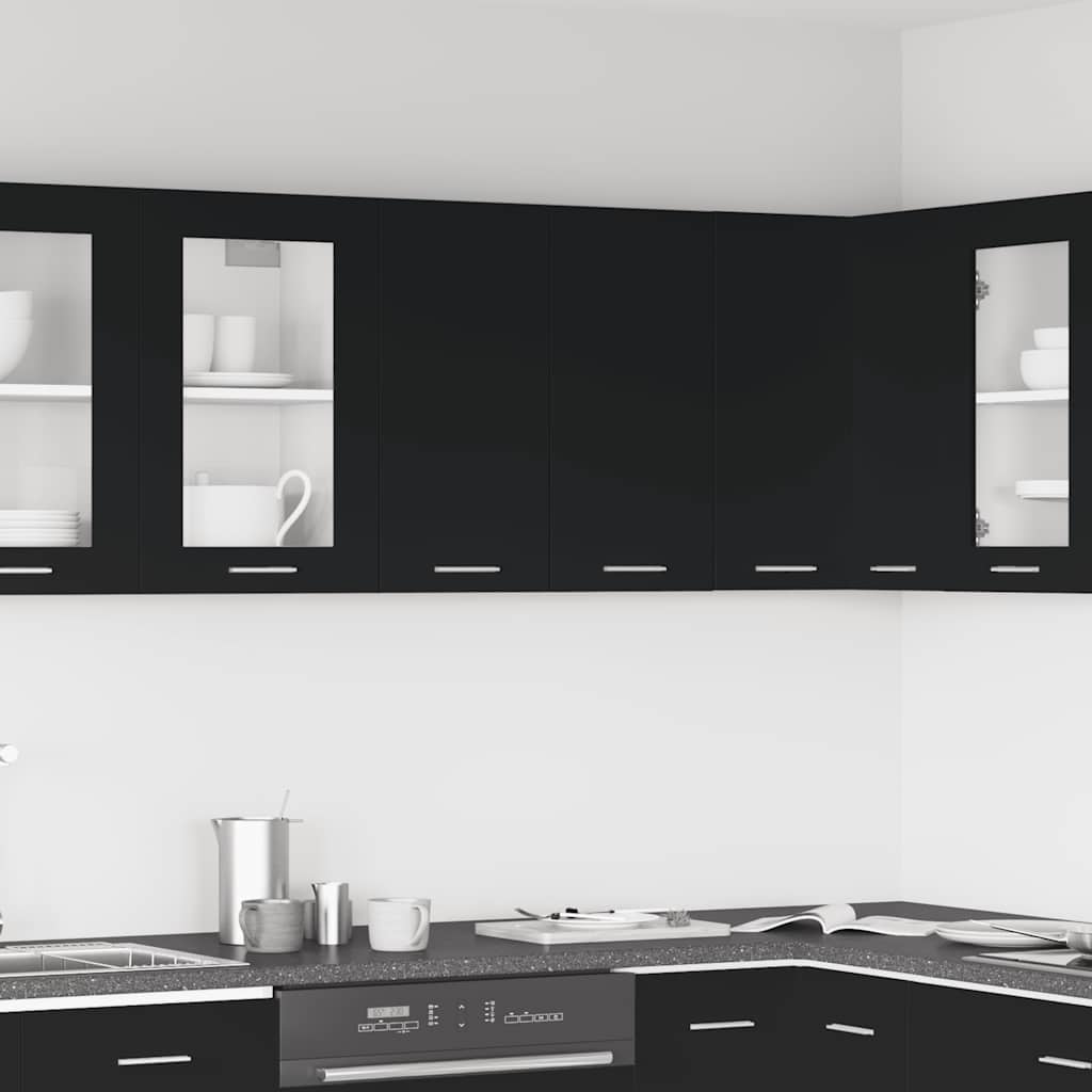Mobile Pensile “Lyon” Nero 60x31x60 cm in Legno Multistrato