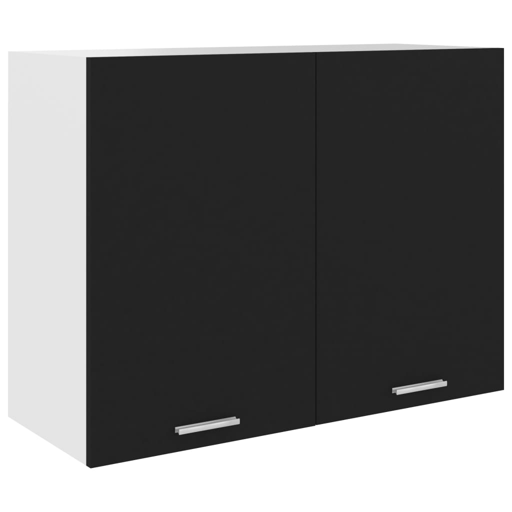 Mobile Pensile “Lyon” Nero 80x31x60 cm in Legno Multistrato