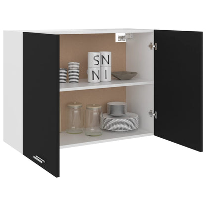 Mobile Pensile “Lyon” Nero 80x31x60 cm in Legno Multistrato