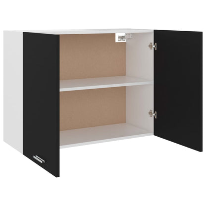Mobile Pensile “Lyon” Nero 80x31x60 cm in Legno Multistrato