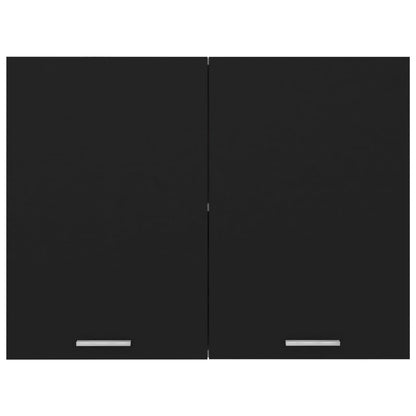 Mobile Pensile “Lyon” Nero 80x31x60 cm in Legno Multistrato - homemem39