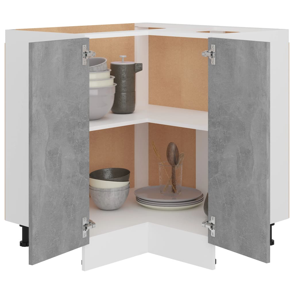 Mobile Angolare “Lyon” Grigio Cemento 75,5x75,5x81,5 cm in