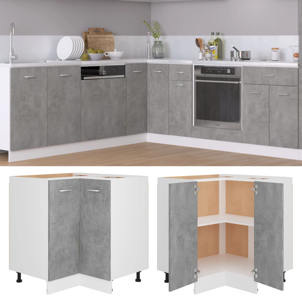 Mobile Angolare “Lyon” Grigio Cemento 75,5x75,5x81,5 cm in