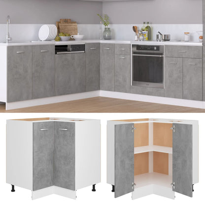 Mobile Angolare “Lyon” Grigio Cemento 75,5x75,5x81,5 cm in