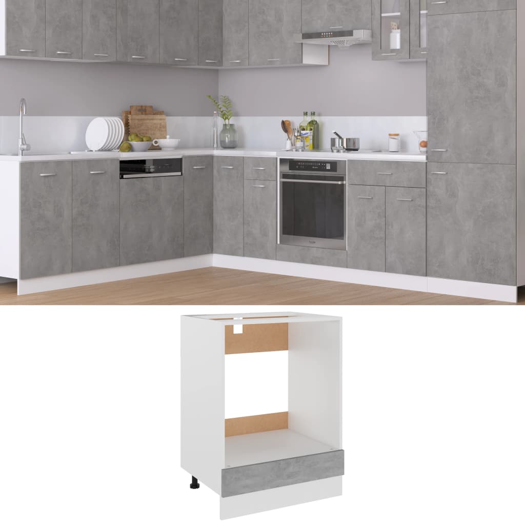 Mobile per Forno “Riga” Grigio Cemento 60x46x81,5 cm - homemem39