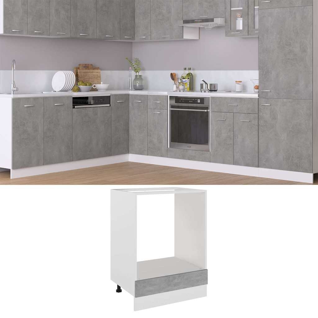 Mobile per Forno “Riga” Grigio Cemento 60x46x81,5 cm