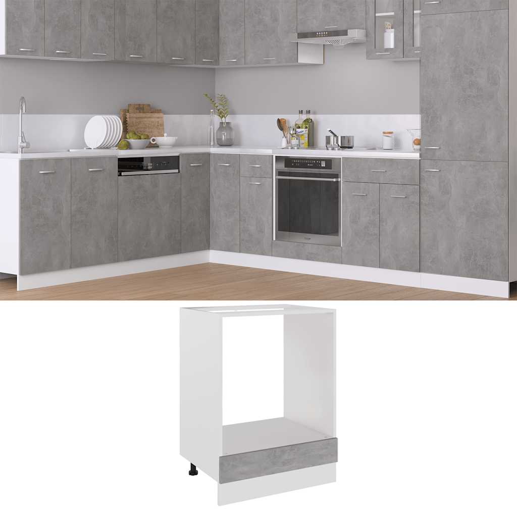 Mobile per Forno “Riga” Grigio Cemento 60x46x81,5 cm
