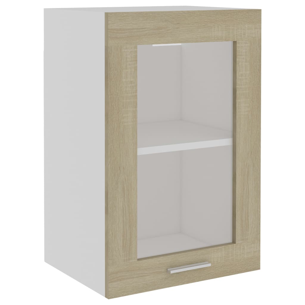 Mobile Pensile con Vetro “Lyon” Rovere Sonoma 40x31x60 cm