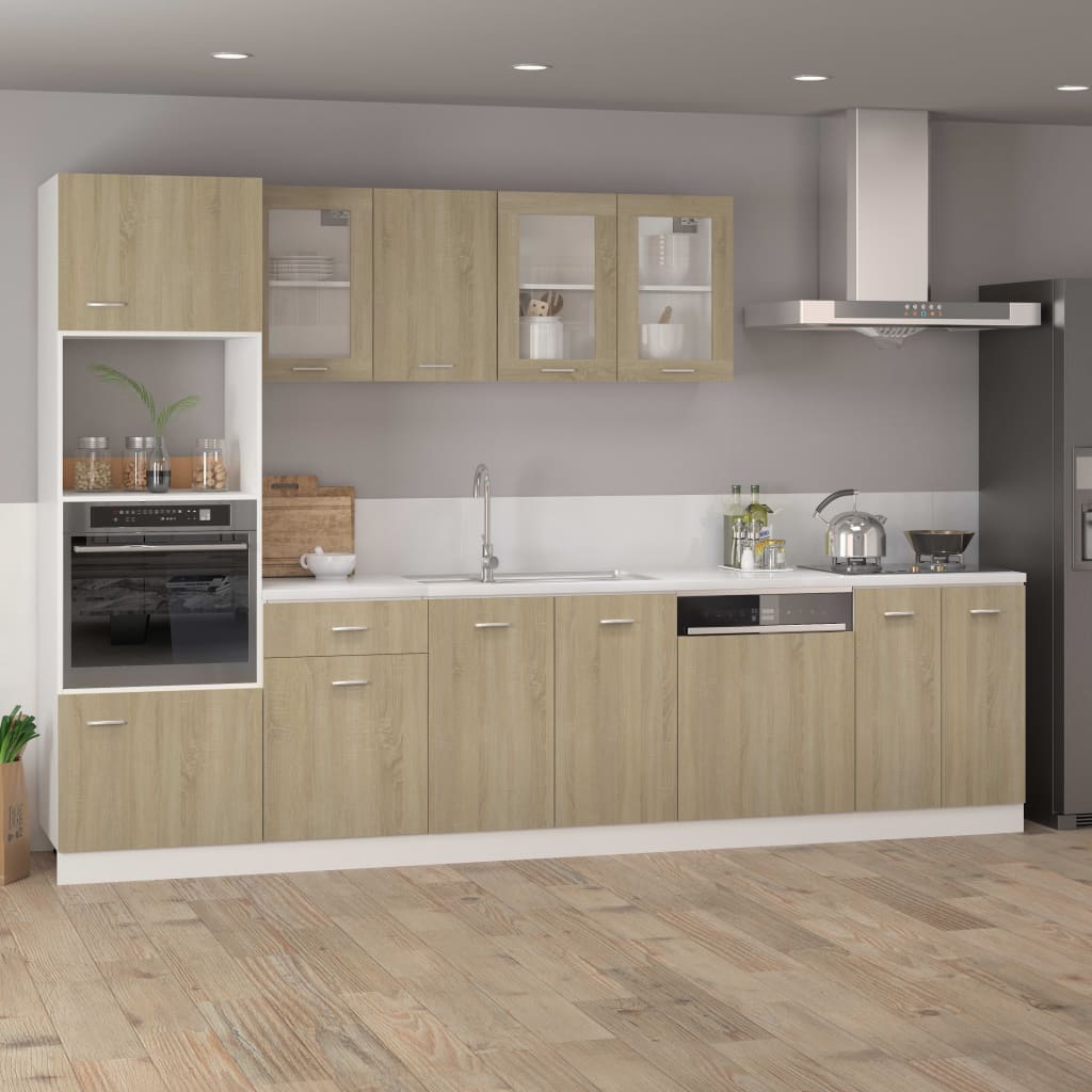 Mobile Pensile con Vetro “Lyon” Rovere Sonoma 40x31x60 cm