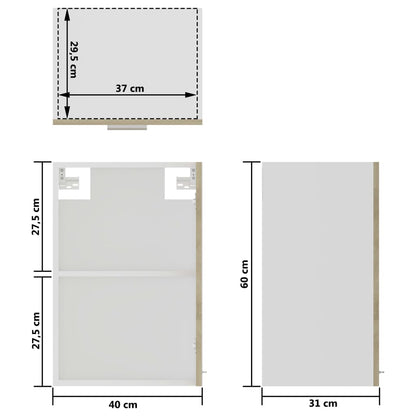 Mobile Pensile con Vetro “Lyon” Rovere Sonoma 40x31x60 cm | homemem39