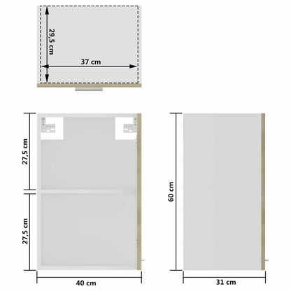 Mobile Pensile con Vetro “Lyon” Rovere Sonoma 40x31x60 cm