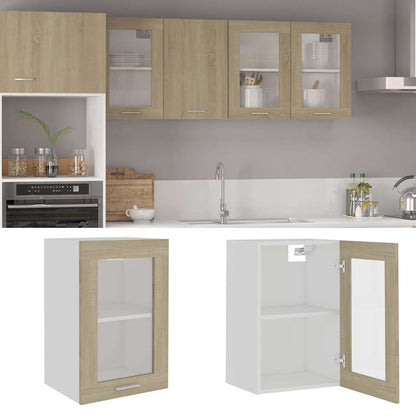 Mobile Pensile con Vetro “Lyon” Rovere Sonoma 40x31x60 cm