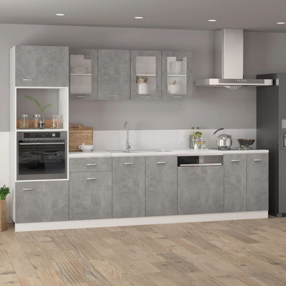Mobile Pensile con Vetro “Lyon” Grigio Cemento 40x31x60 cm | homemem39