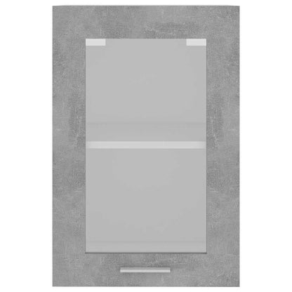 Mobile Pensile con Vetro “Lyon” Grigio Cemento 40x31x60 cm