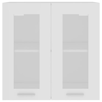 Mobile Pensile con Vetro “Lyon” Bianco 60x31x60 cm - homemem39