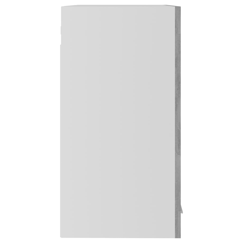 Mobile Pensile con Vetro “Lyon” Grigio Cemento 60x31x60 cm