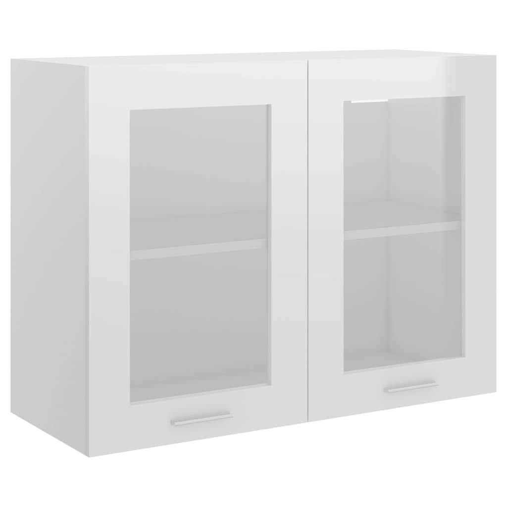 Armadio Sospeso con Vetro Bianco 80x31x60 cm Legno Multistrato