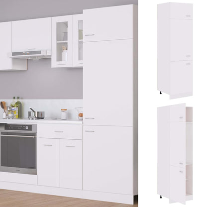 Mobile per Frigo “Lyon” Bianco 60x57x207 cm Legno Multistrato