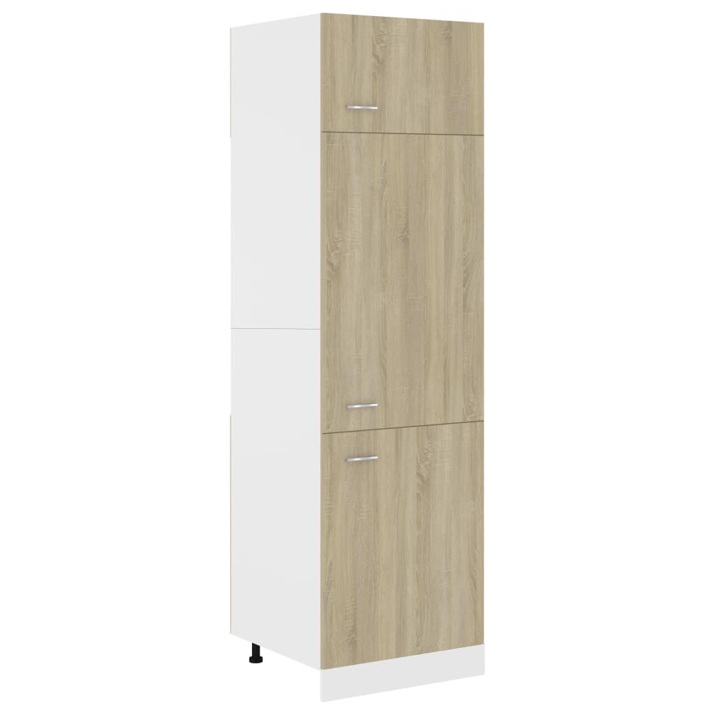 Mobile per Frigo Rovere Sonoma 60x57x207 cm Legno Multistrato - homemem39
