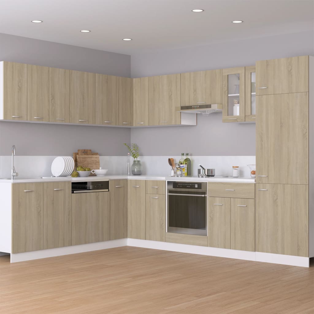 Mobile per Frigo Rovere Sonoma 60x57x207 cm Legno Multistrato - homemem39